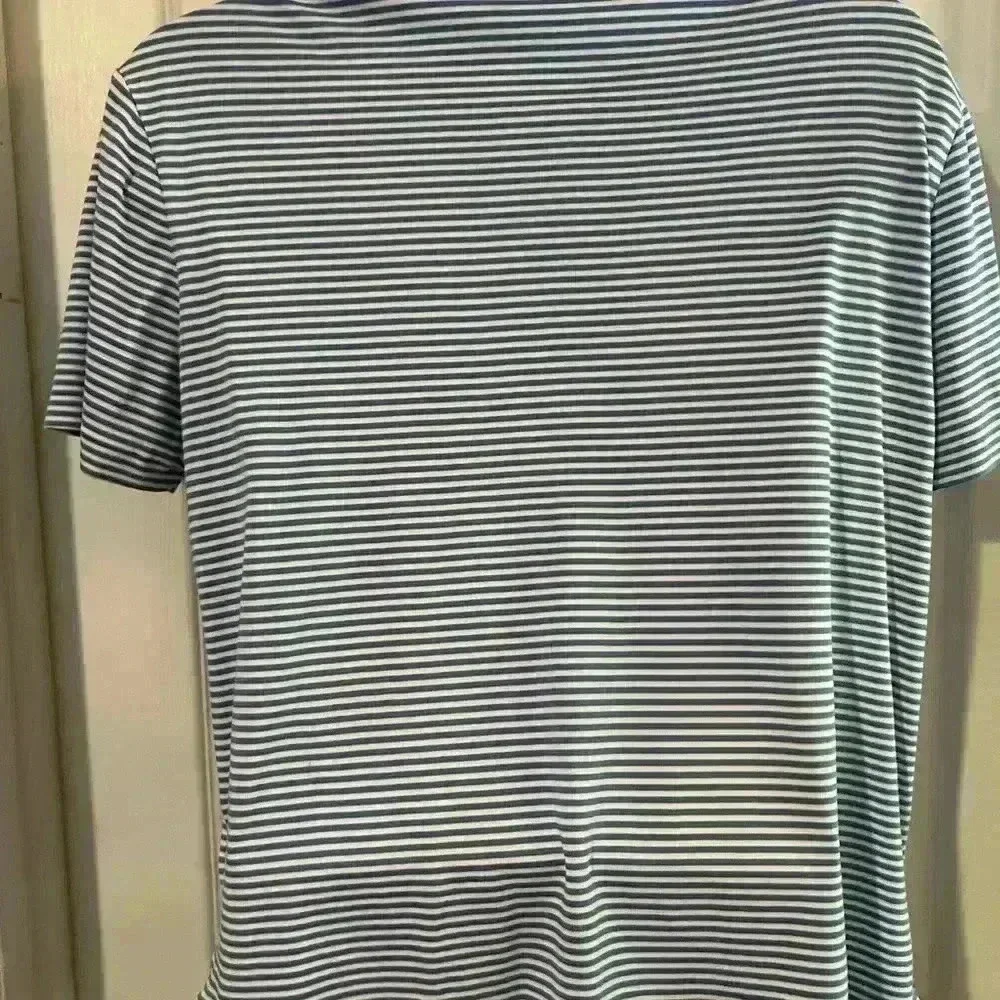 Ralph Lauren Short Sleeve Polo Shirt. Blue & White Striped. Men’s.